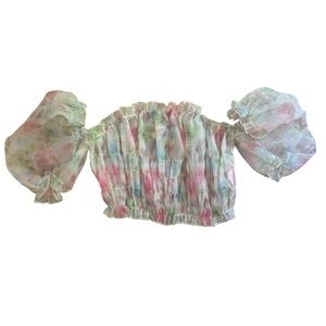 O. Vianca Floral Off-Shoulder Top